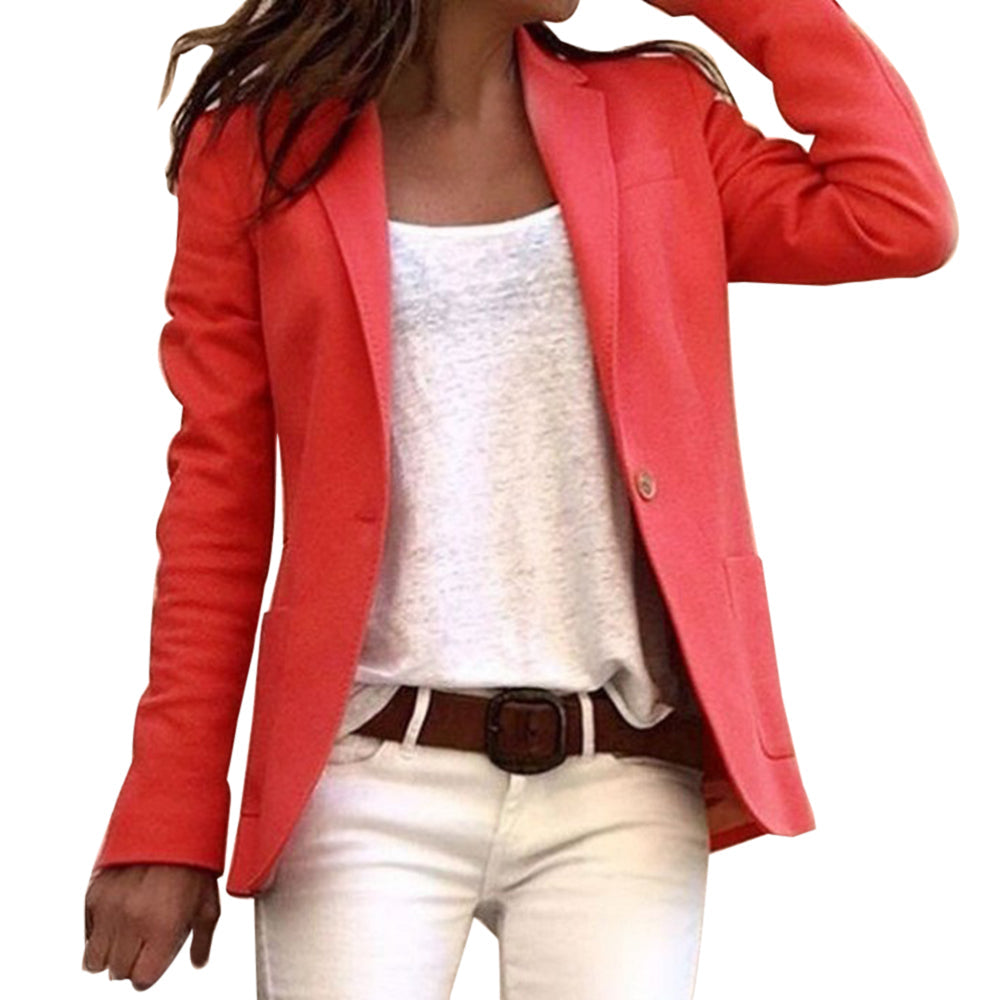 Ivyshape | Revers button, Slim, Long-sleeved, Blazer