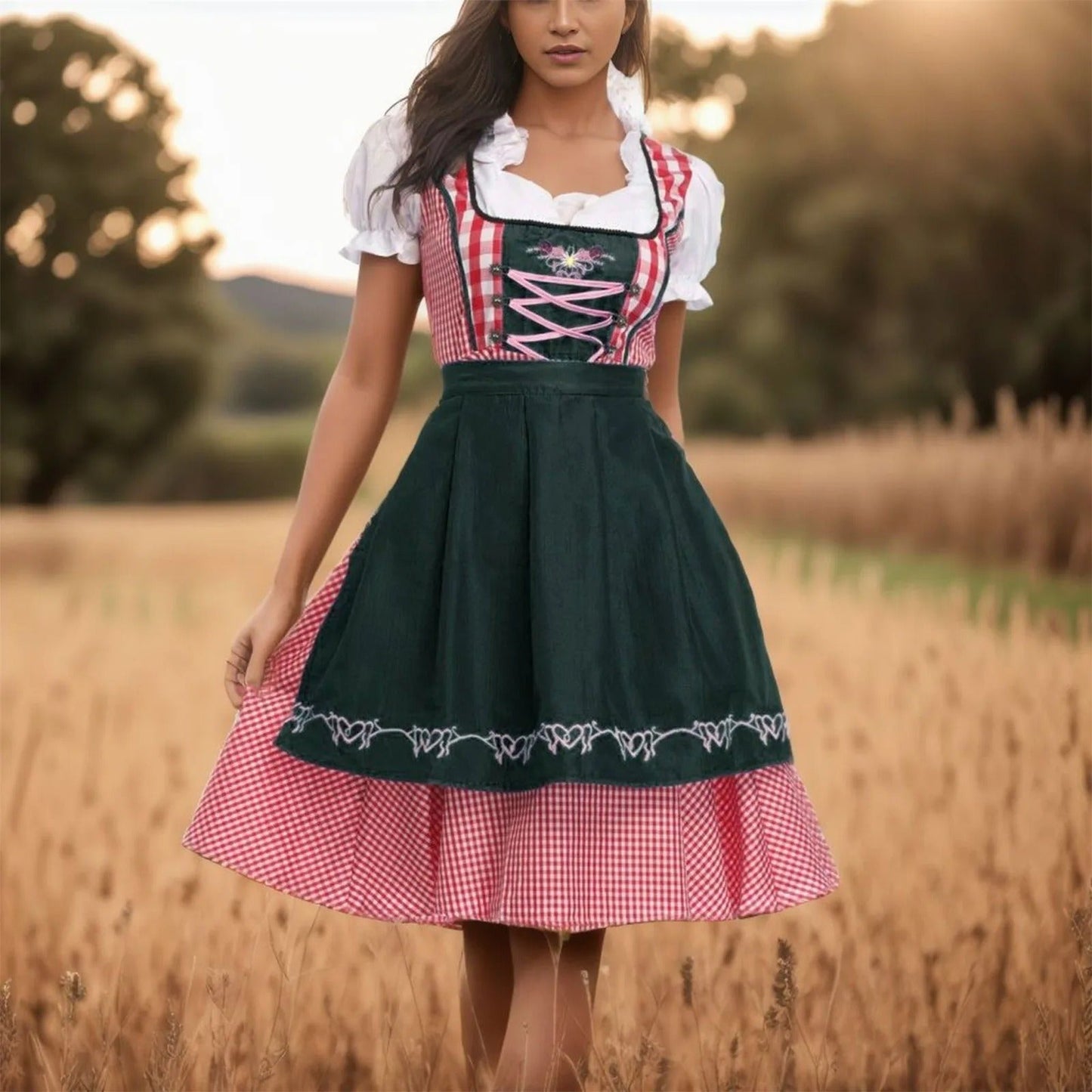 IvyShape | Checkered Oktoberfest Dirndl