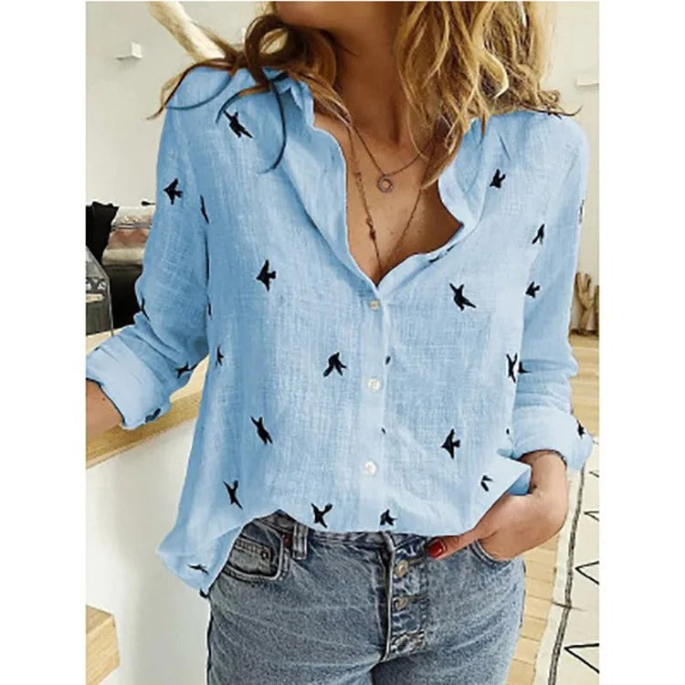 Ivyshape | Stylish and Casual Button-Down Blouse