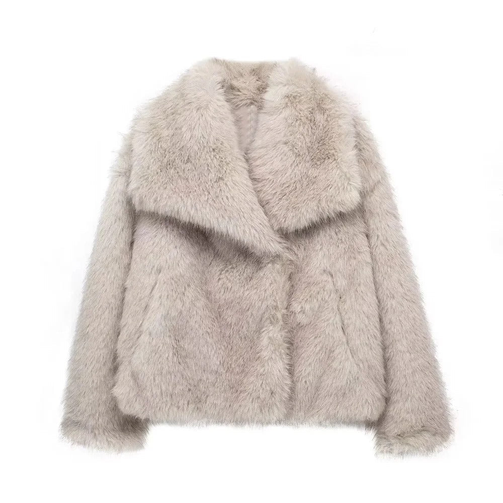 Ivyshape | Warmer Faux Fur Coat for Women