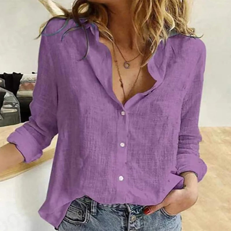 Ivyshape | Stylish and Casual Button-Down Blouse