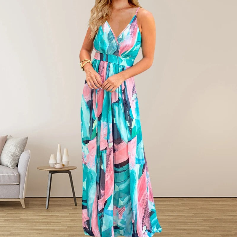 Ivyshape | Multicolored Printed Long Dress