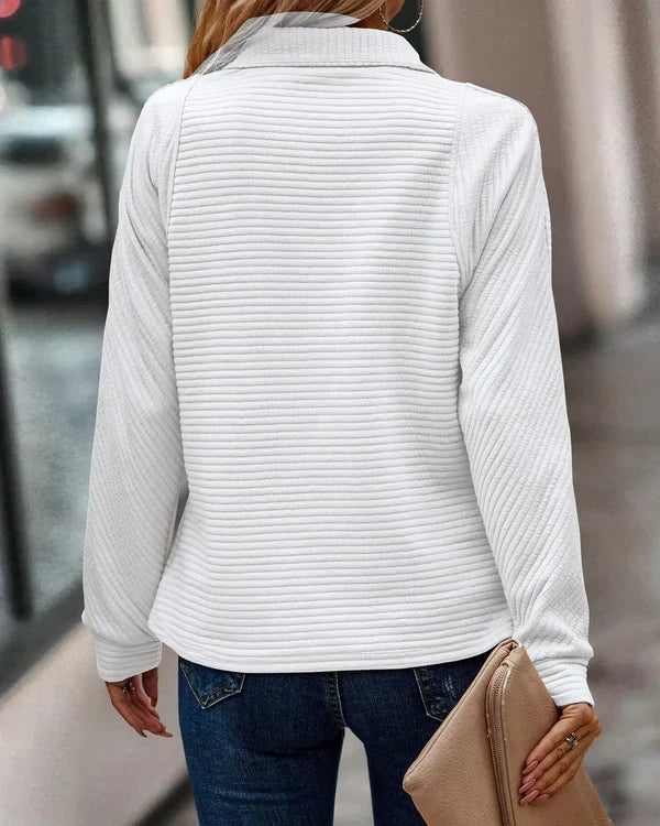 FASHIONABLE LONG-SLEEVED JUMPER WITH V-NECK