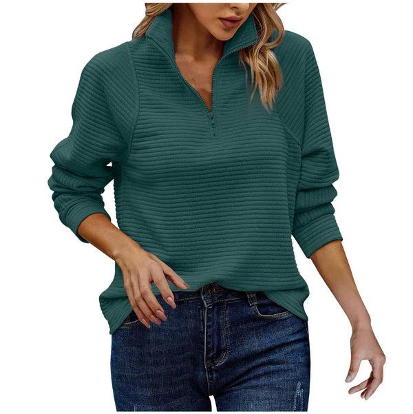 FASHIONABLE LONG-SLEEVED JUMPER WITH V-NECK