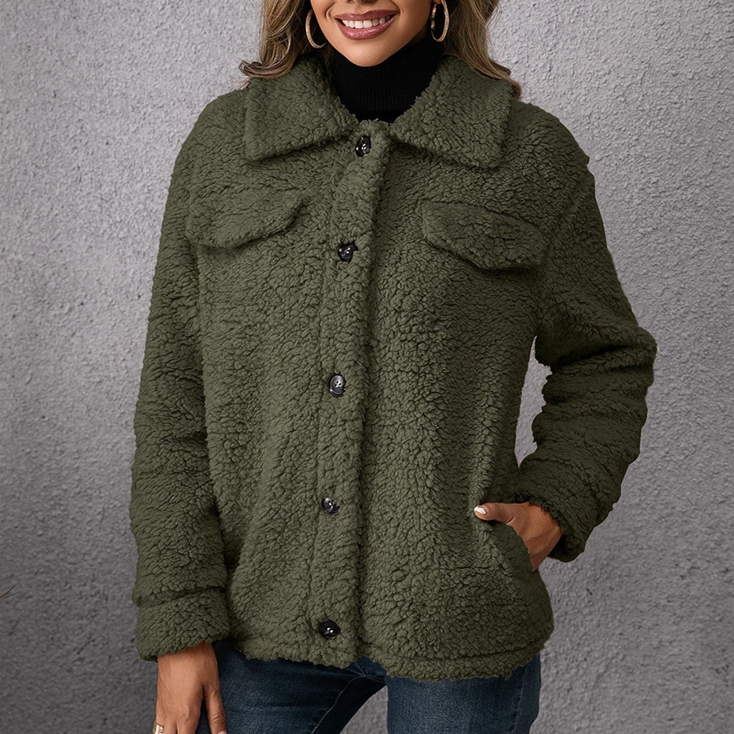 Ivyshape | Women's Teddy Jacket Made of Fleece