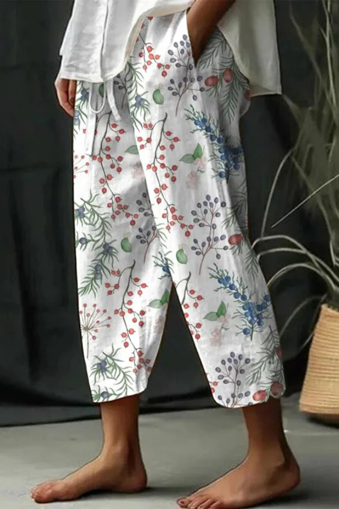 Ivyshape | Casual Unique Printed Button Pocket Pants