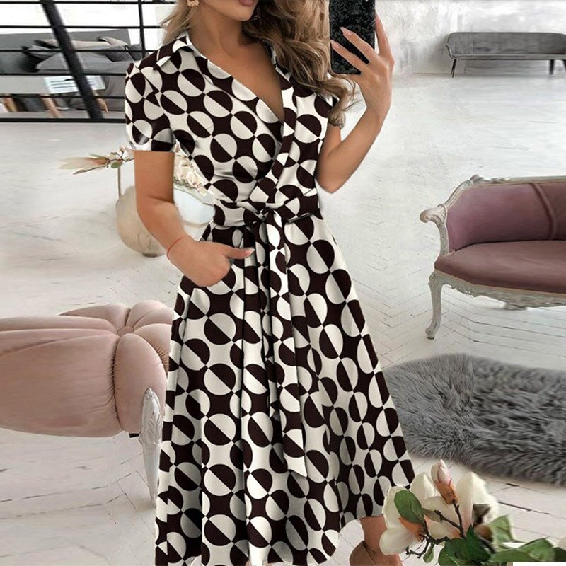 Ivyshape | Stylish A-Line Fall Dress for Women