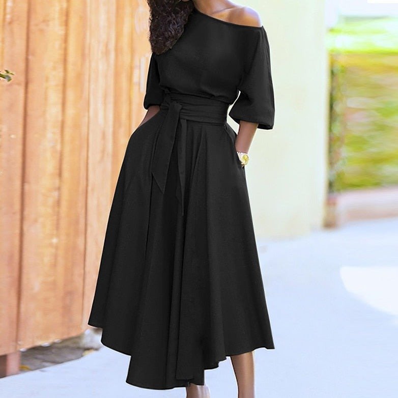 Ivyshape | Stylish A-Line Fall Dress for Women