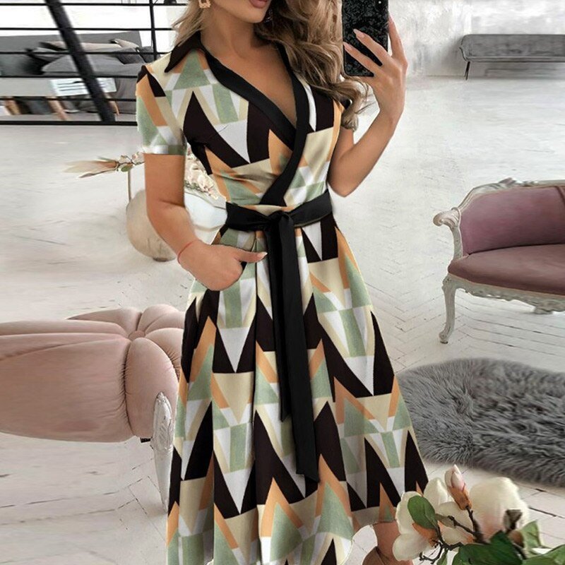 Ivyshape | Stylish A-Line Fall Dress for Women