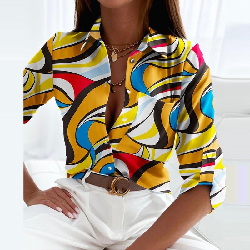 IvyShape | Blouse with Lapel Collar