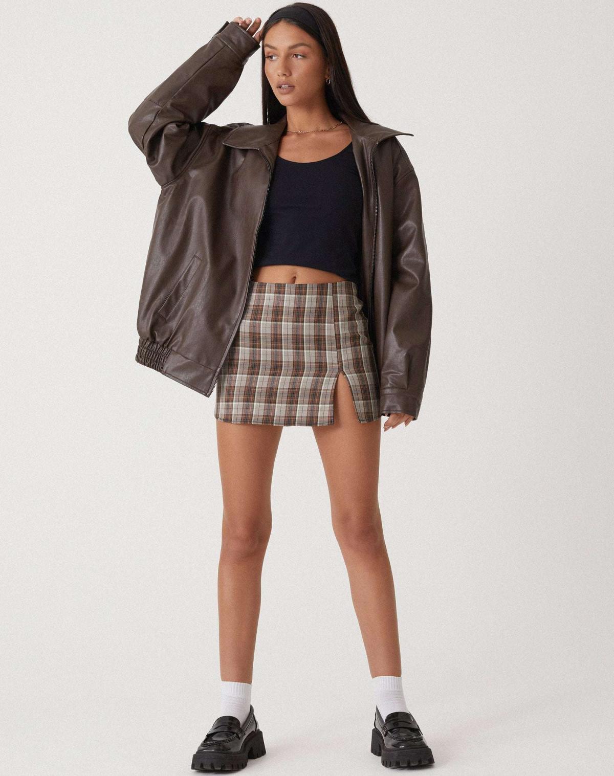 Ivyshape | Oversized Leather Jacket