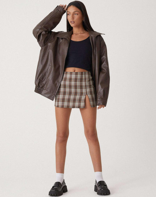 Ivyshape-Mode | Oversized Leather Jacket