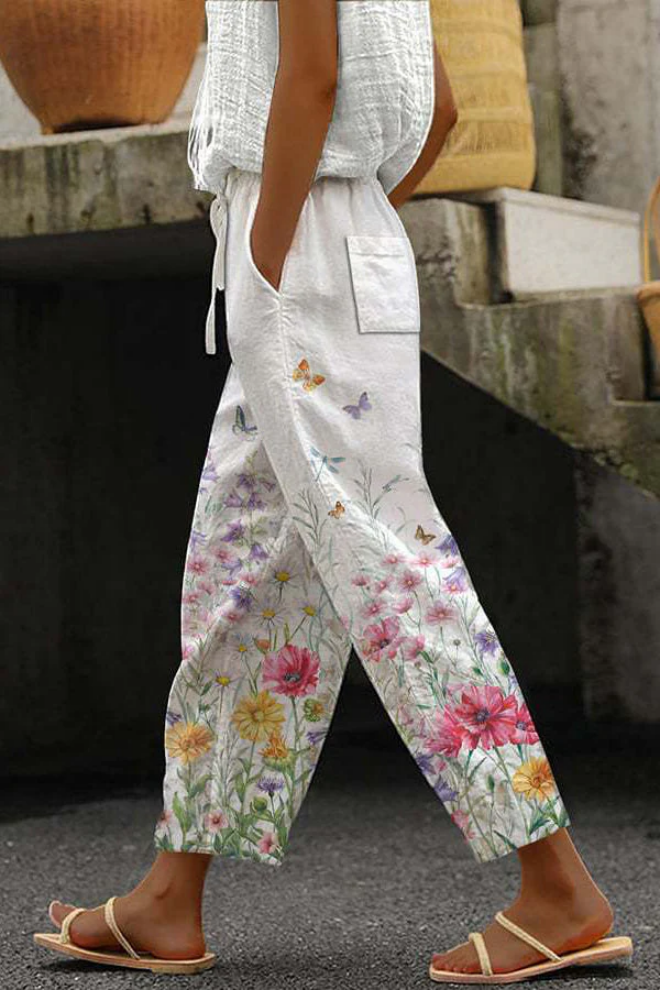 Ivyshape | Casual Unique Printed Button Pocket Pants