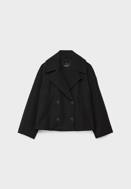 Ivyshape | Short Double-Breasted Coat