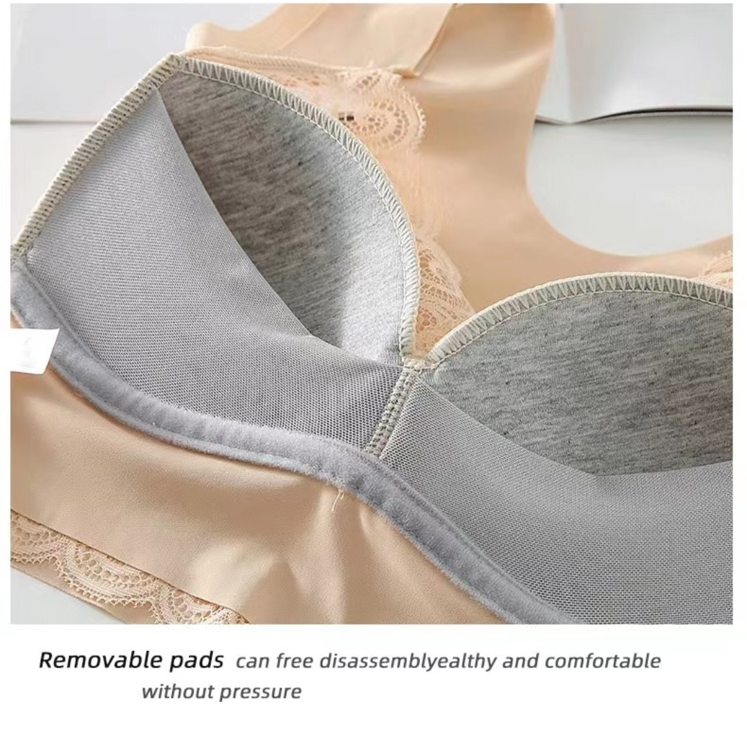 Seamless Bra Wireless Push Up Lace Bra Plus Size For Women