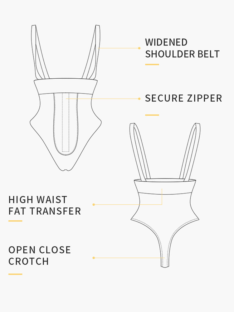 Women Zipper Seamless High Waist Thong Tummy Control Body Shapewear