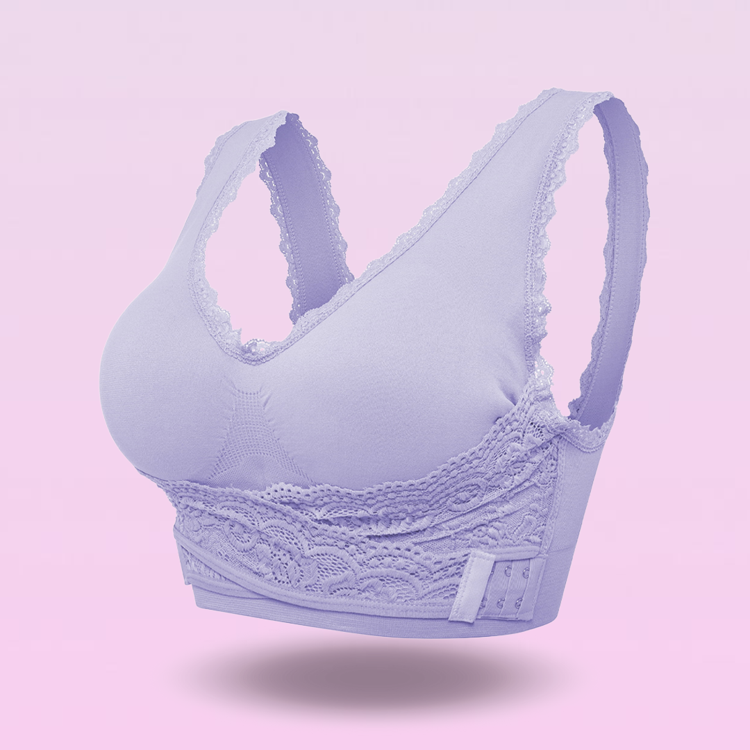 Comfy Front Cross Side Buckle Lace Bras