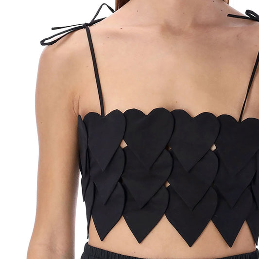 Fashion Solid Heart Design Bikini Tankini Push Up