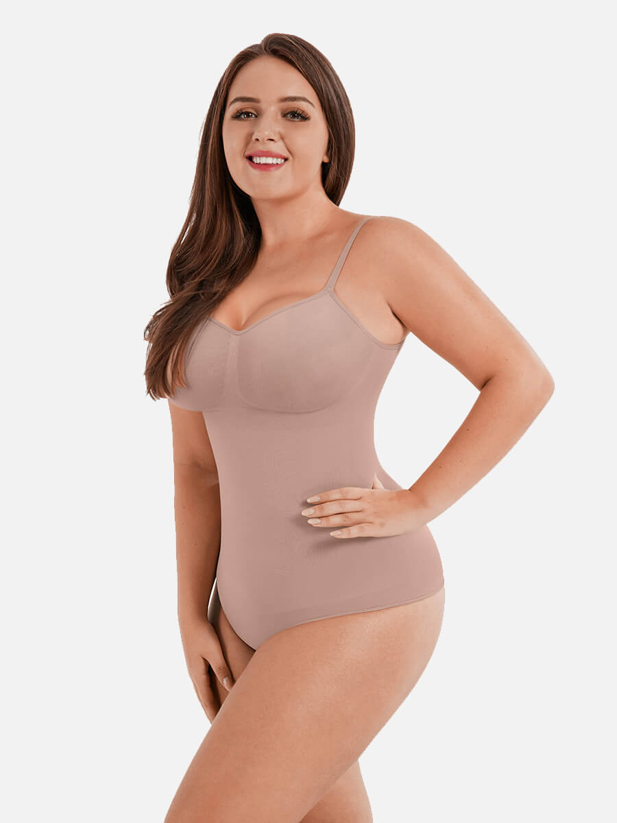 Seamless Covered Bust Jumpsuit Thong Bodysuit