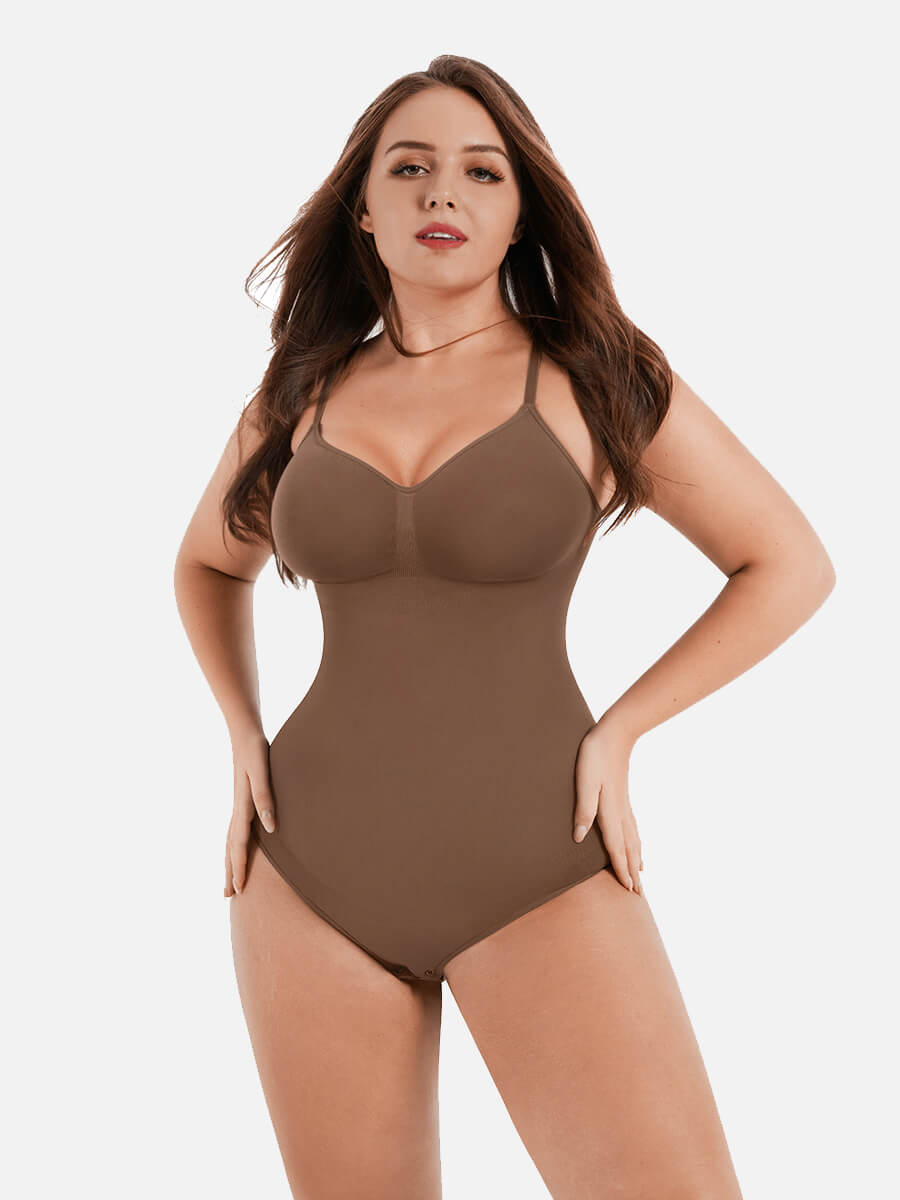 Seamless Covered Bust Jumpsuit Thong Bodysuit