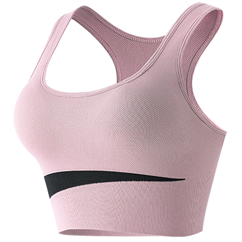 Women's sports bra without rims shock-proof vest fitness running yoga quick-drying sports bra