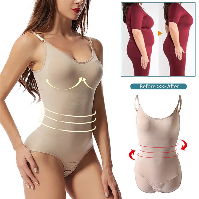 Women's Seamless Shapewear Bodysuit - Tummy Control, Butt Lifter, Invisible Slimming Underwear