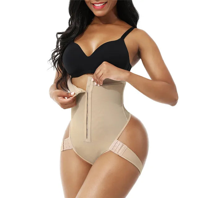 High Waist Shaping Panties with Open Buttocks and Abdominal Compression