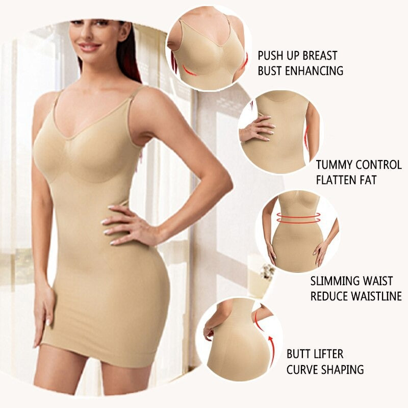 Women Full Slips Shape-Wear Bodysuit For Under Dresses